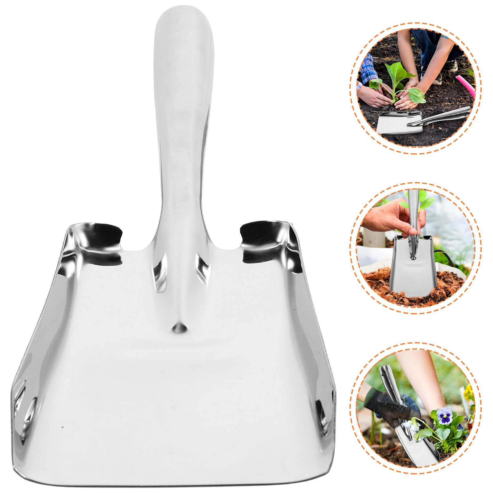Vegetable Transplanter - Pá de Aço Inoxidável Reforçada Multifuncional